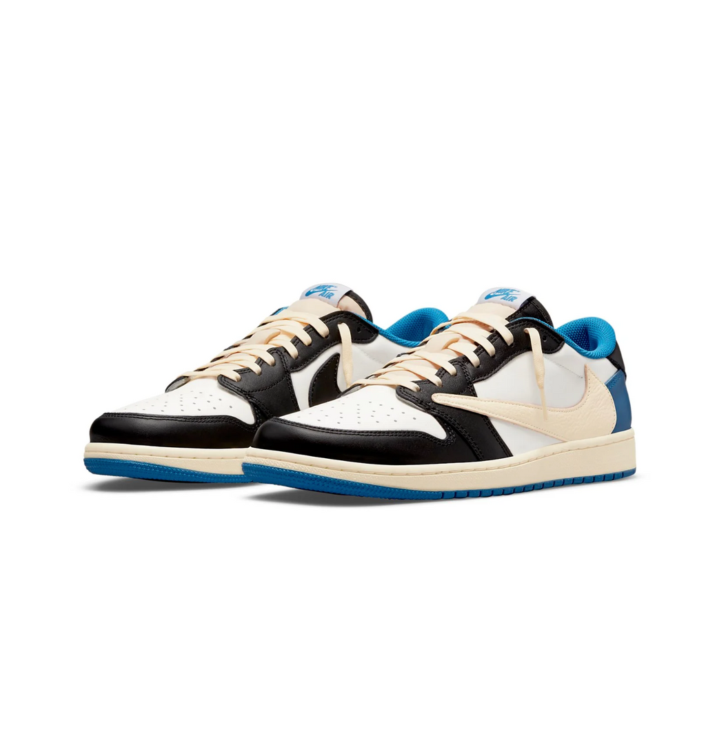 Air Jordan1 Retro Low x Travis Scott 'Sail Black Military Blue'