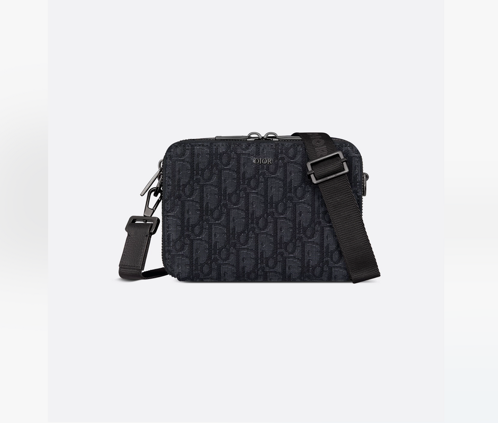 Dior Oblique Jacquard Shoulder Bag - Black