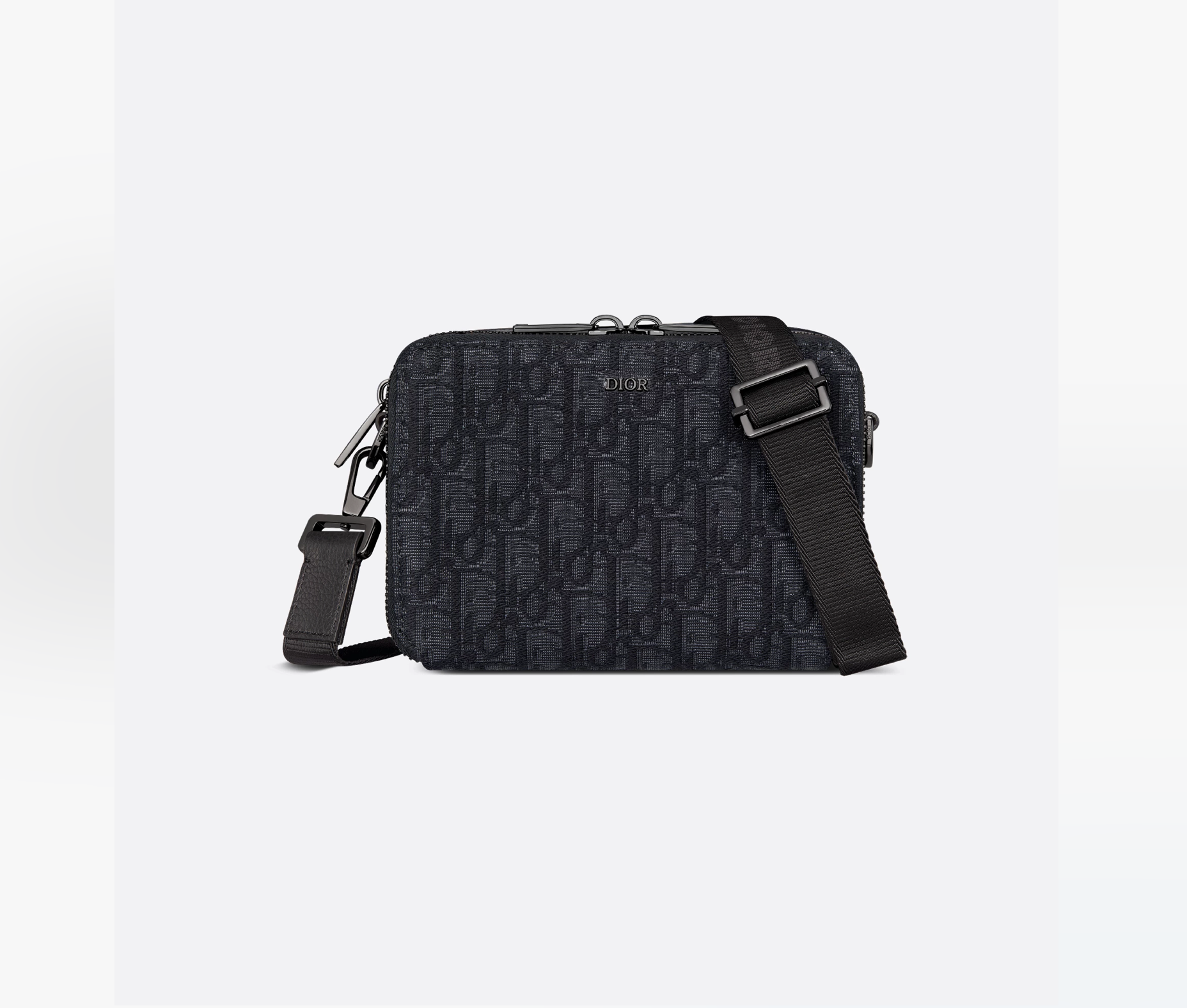 Dior Oblique Jacquard Shoulder Bag - Black